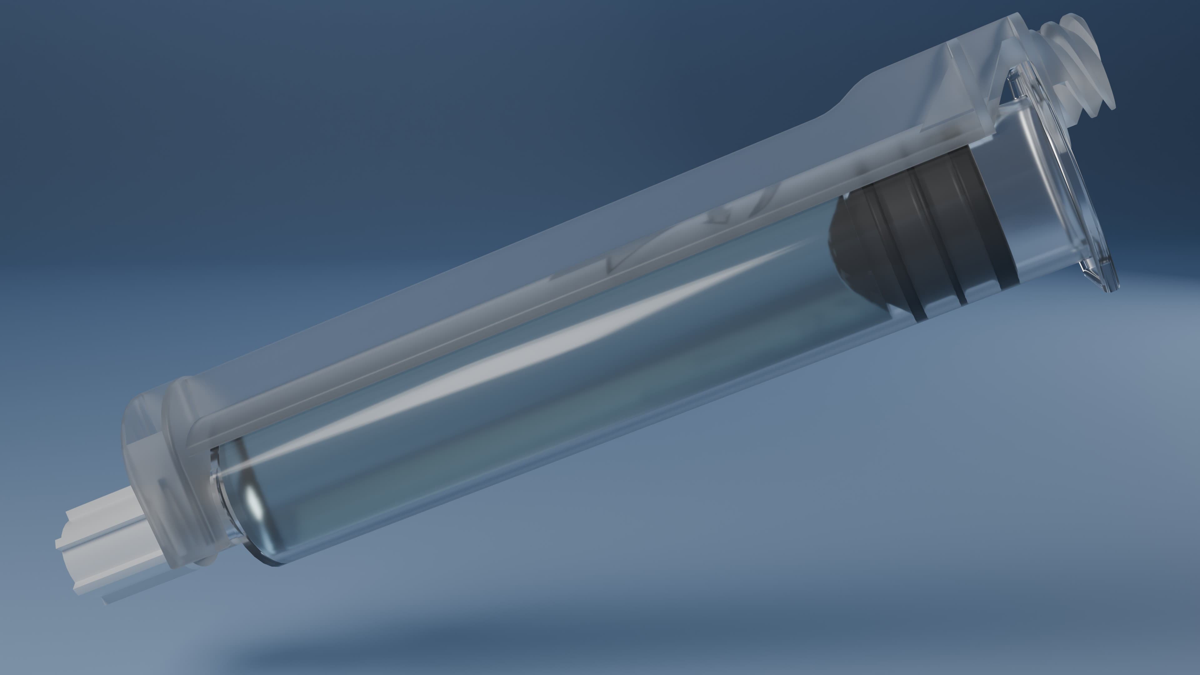 Close-up of plunger rod from various angles.