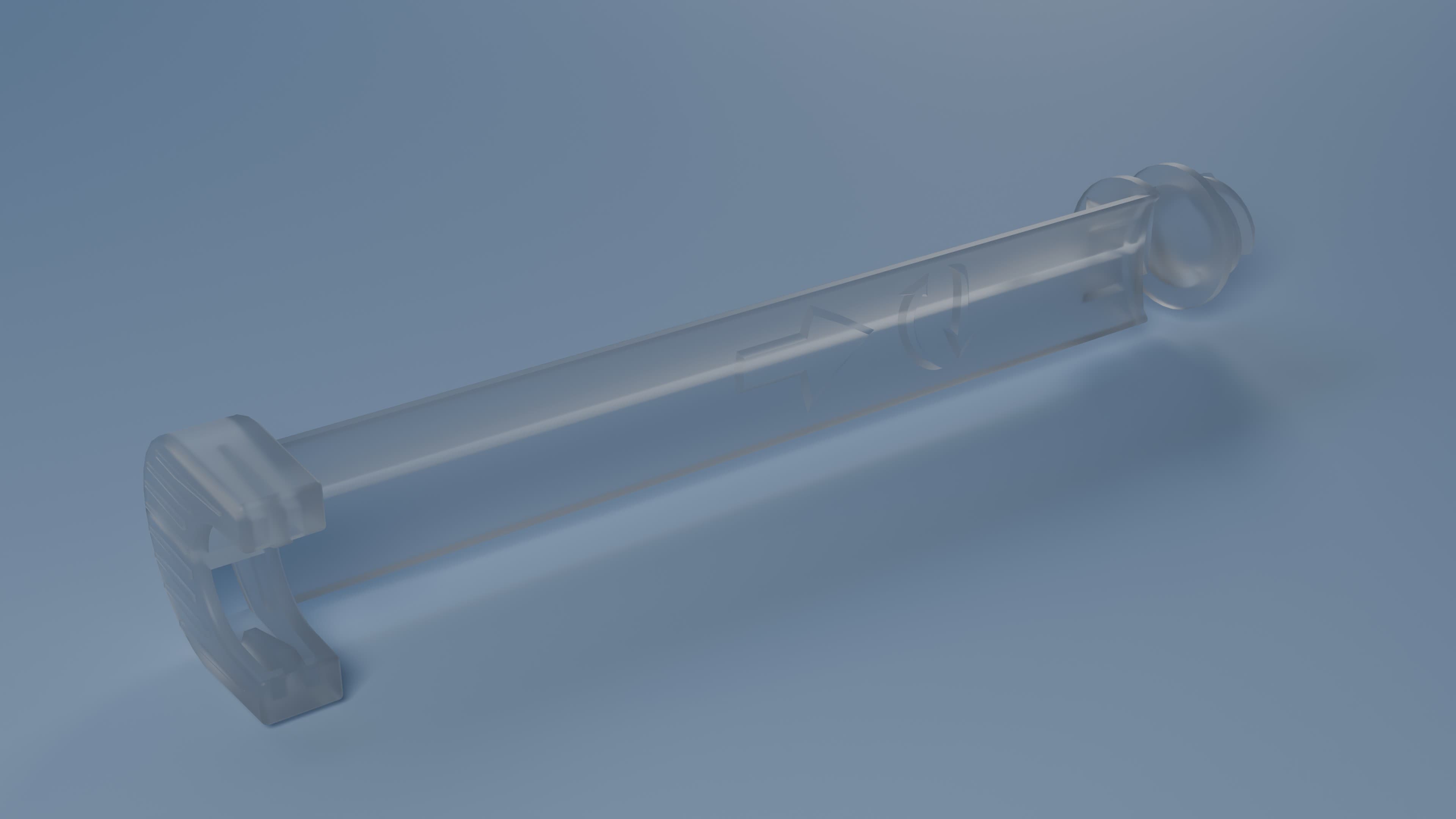 Demonstration of the plunger rod attached to a syringe.